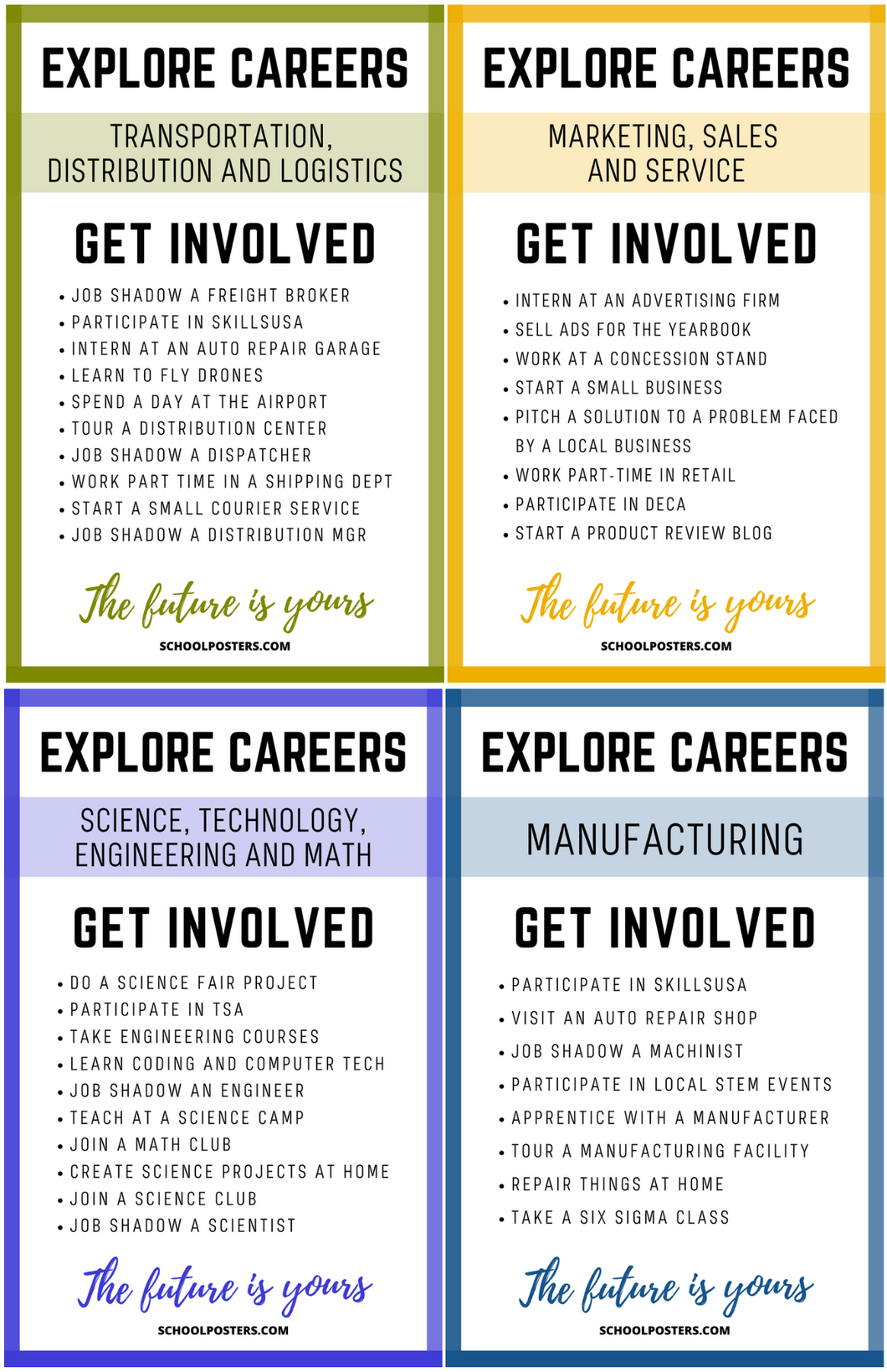 Explore Careers Poster Package (Set Of 16)