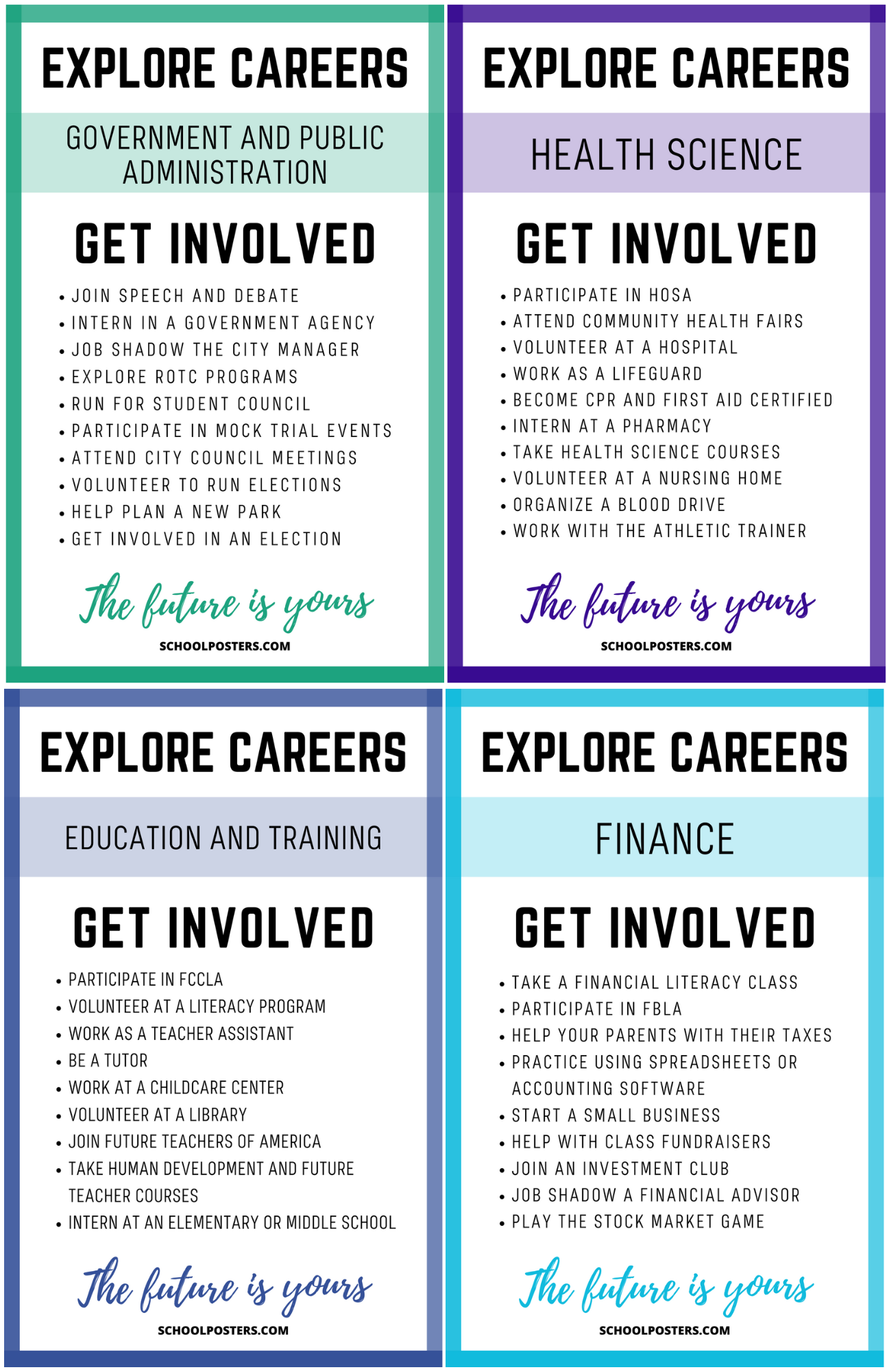 Explore Careers Poster Package (Set Of 16)