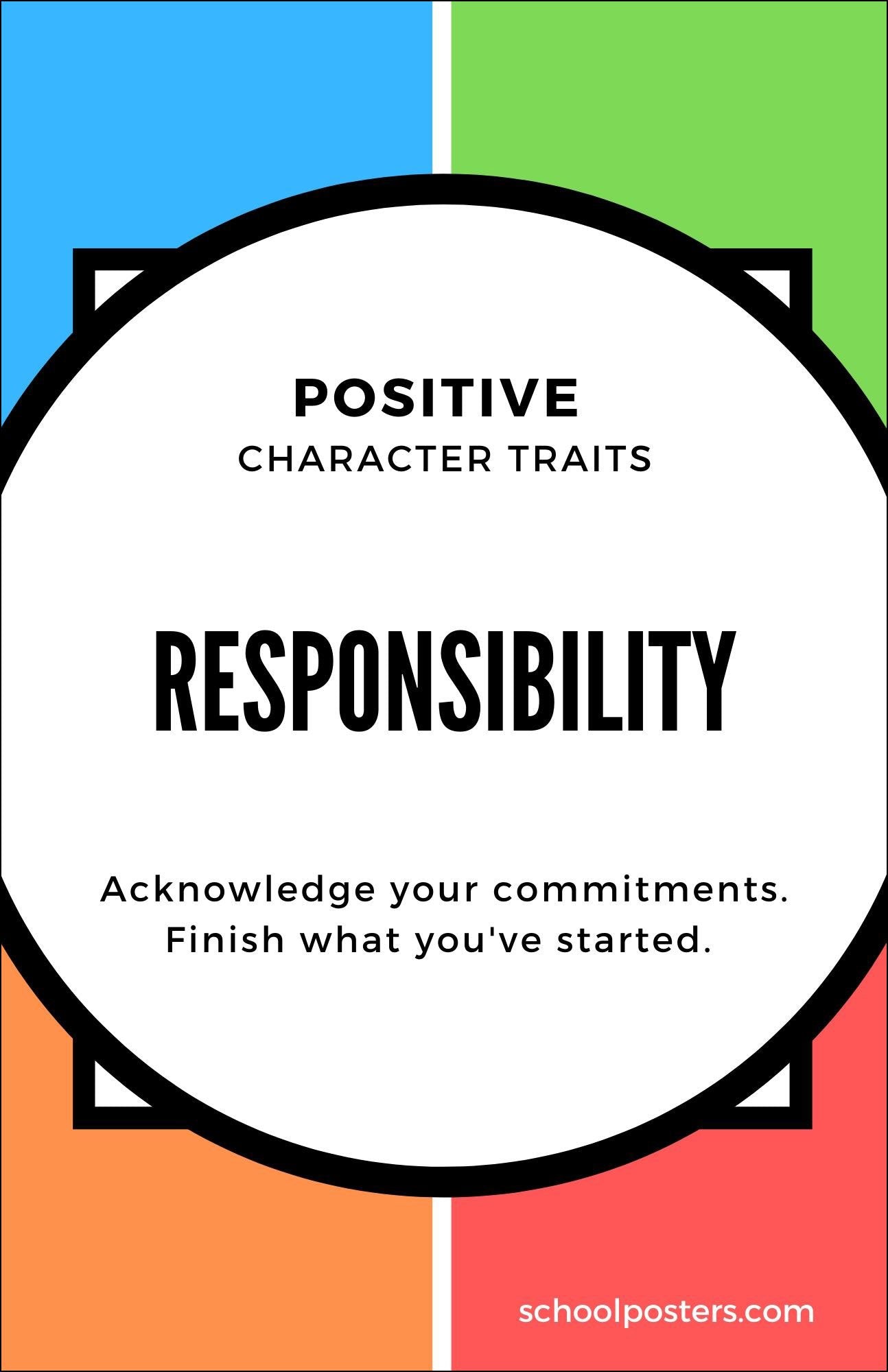 Elementary Character Responsiblity Poster