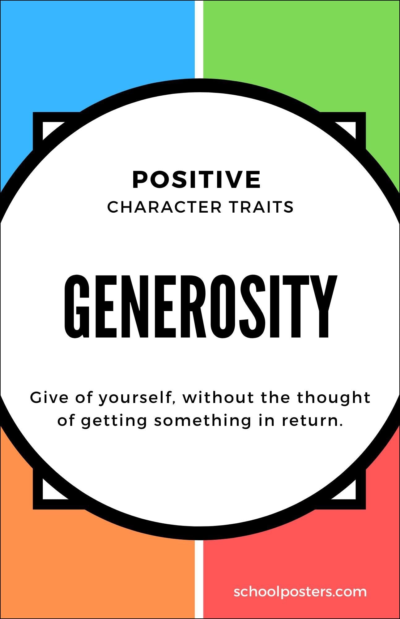 Elementary Character Generosity Poster