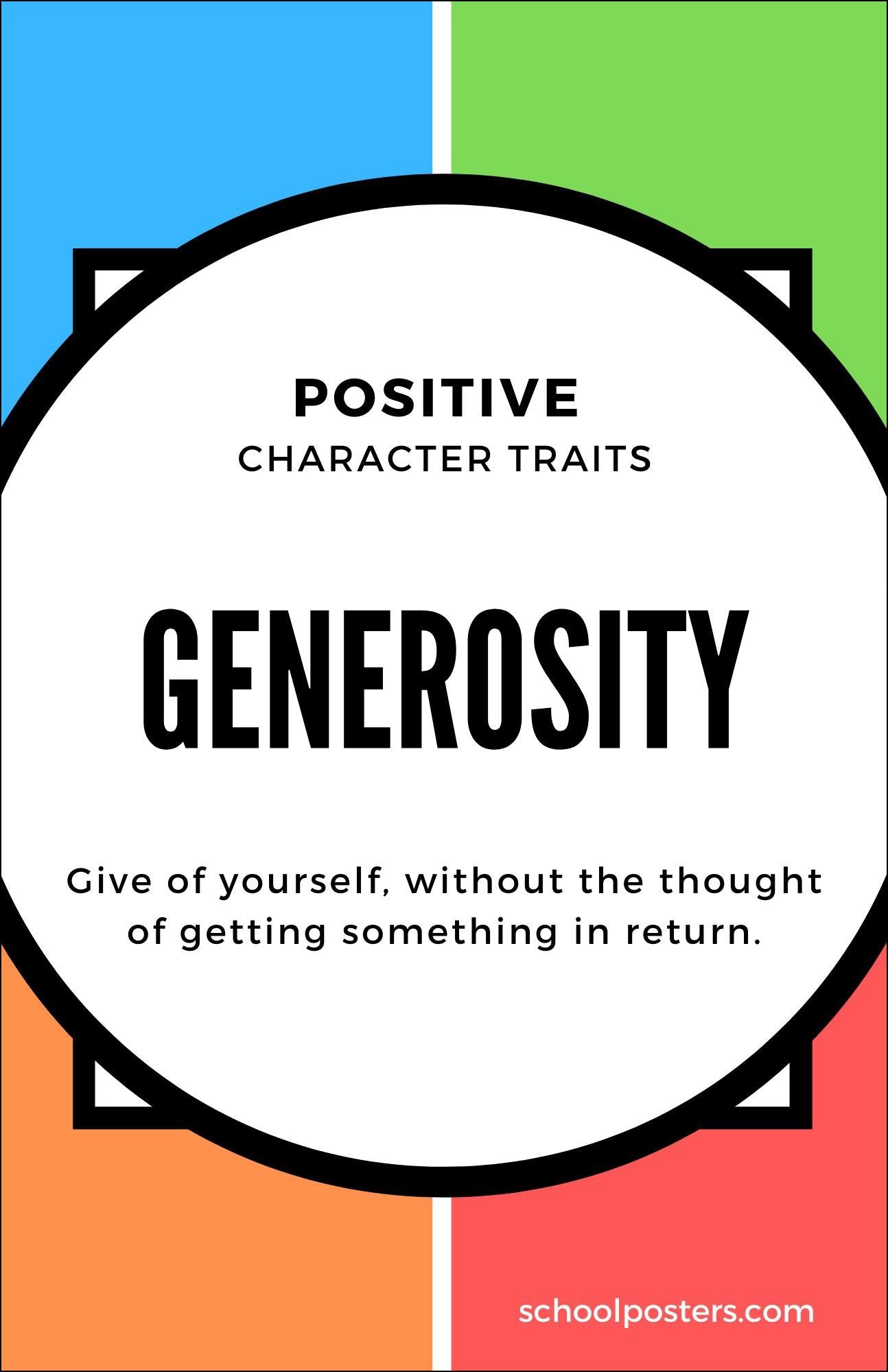 Values Generosity Generosity Posters