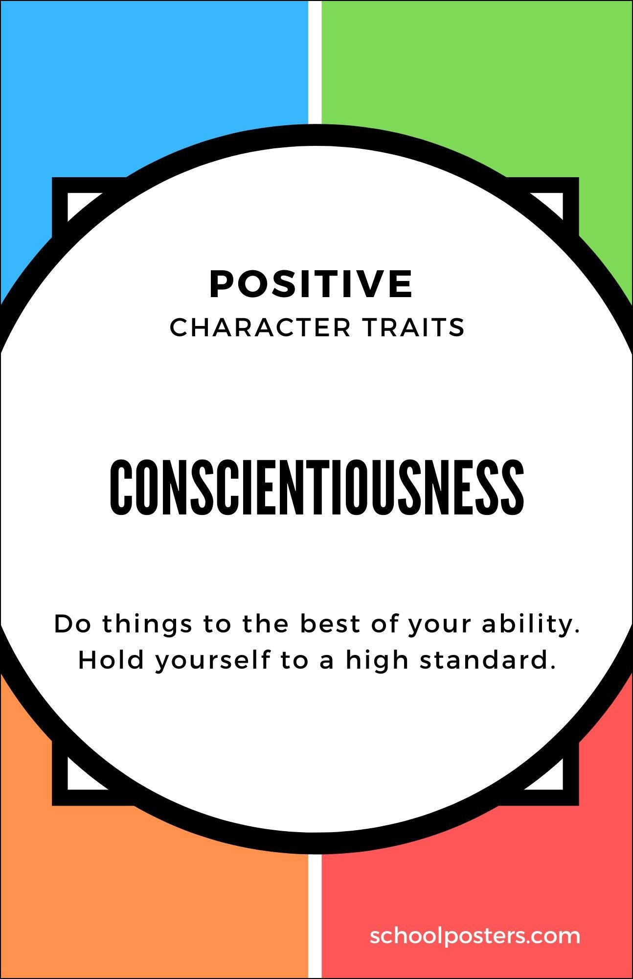 Elementary Character Conscientiousness Poster