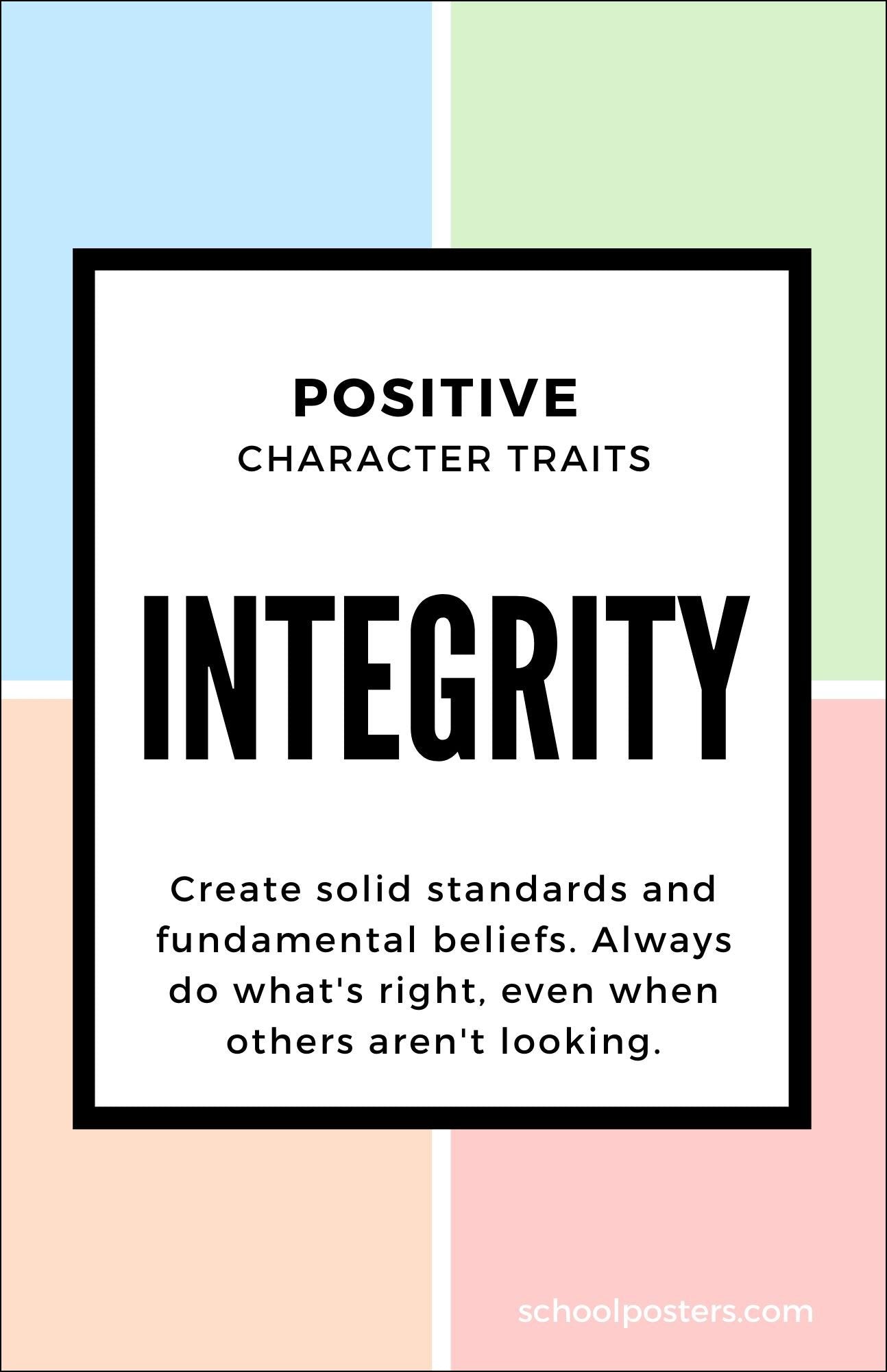 Character Integrity Poster – SchoolPosters.com LLC