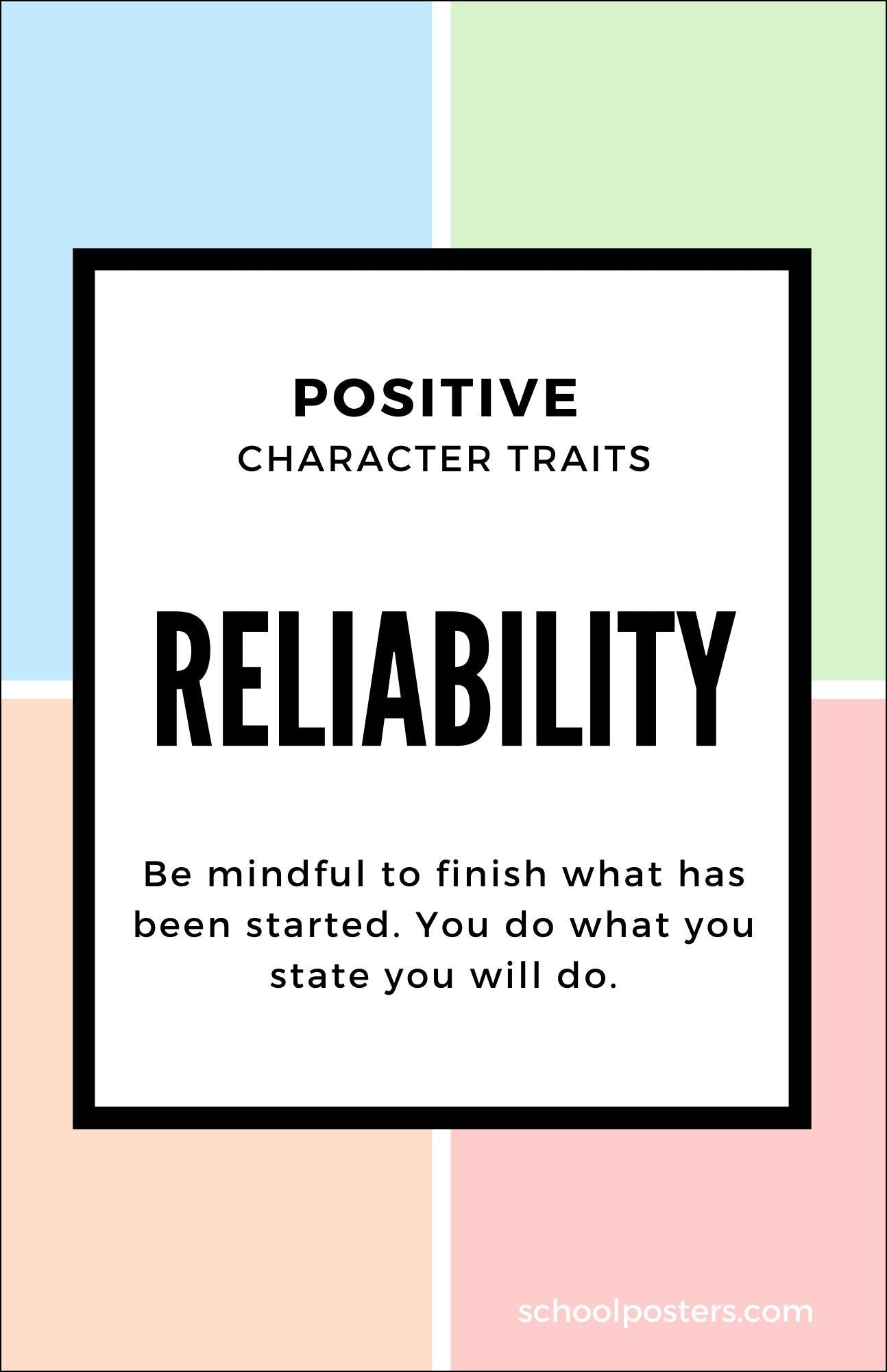 Character Reliability Poster β SchoolPosters.com LLC
