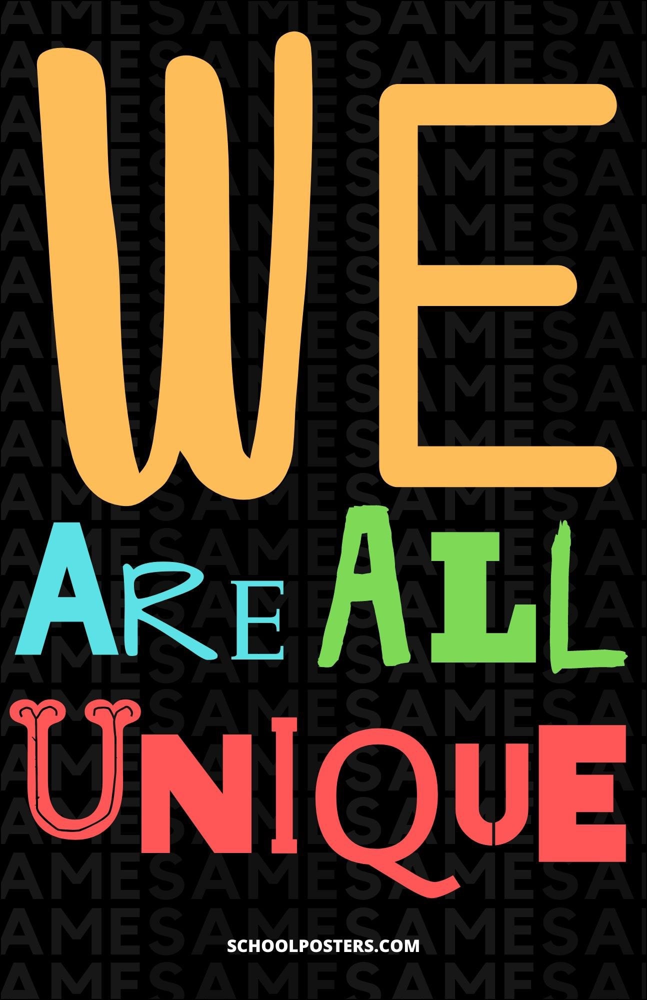 We Are All Unique Poster