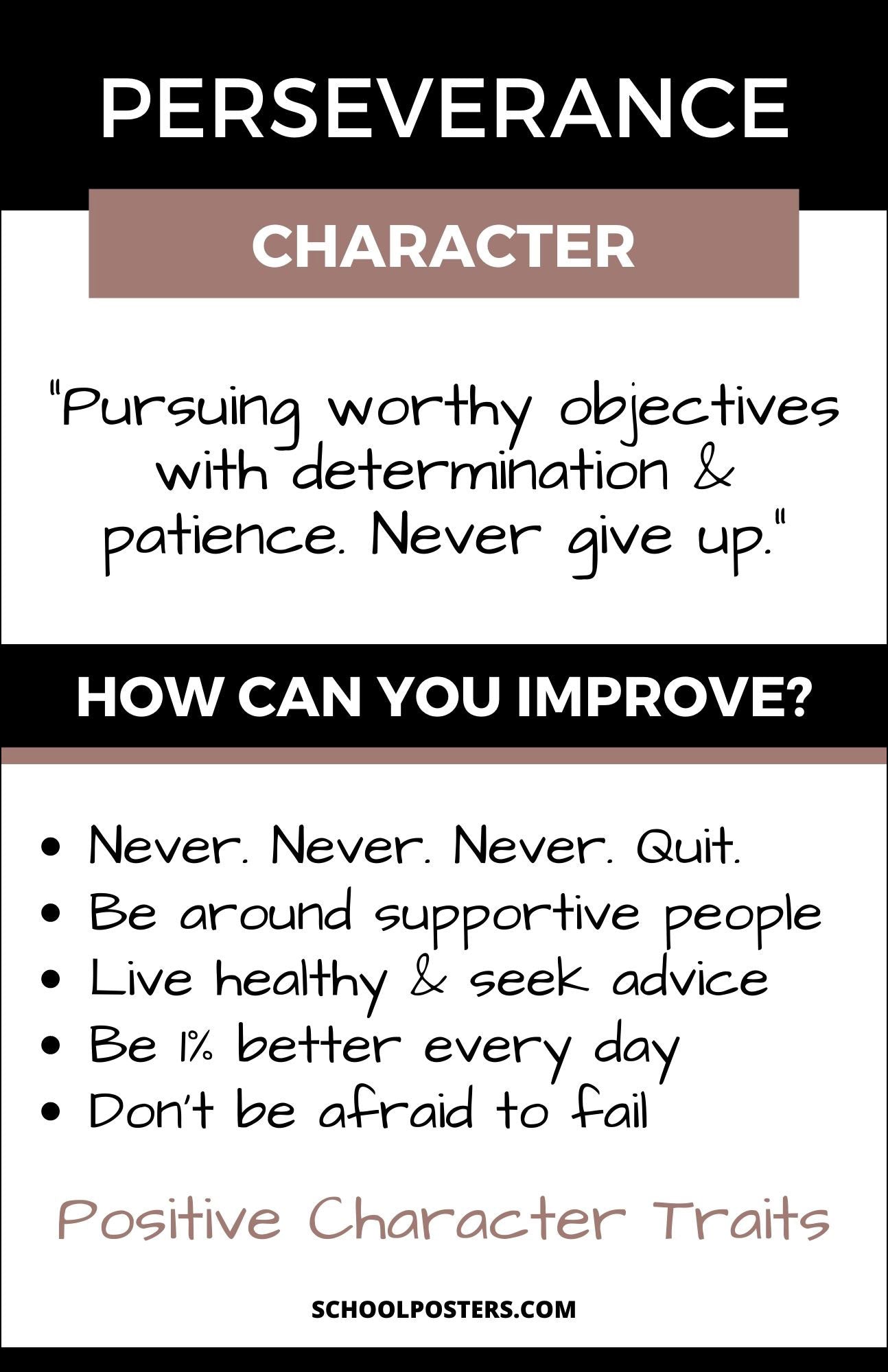 Perseverance Character Trait Poster – SchoolPosters.com LLC