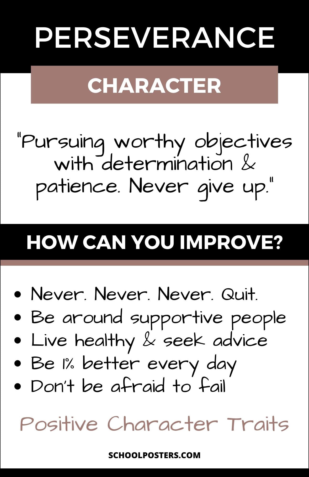 Perseverance Character Trait Poster