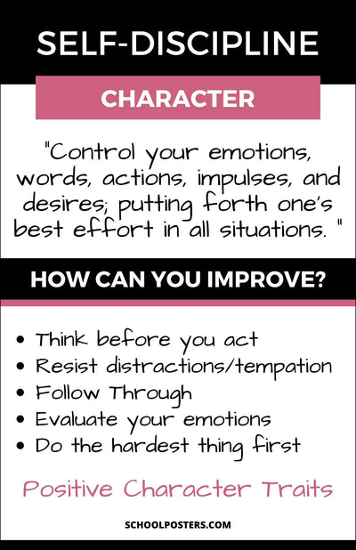 Self Discipline Character Trait Poster