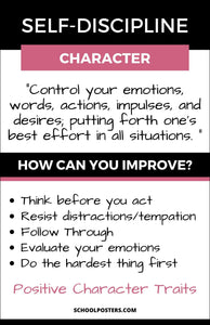 Self Discipline Character Trait Poster