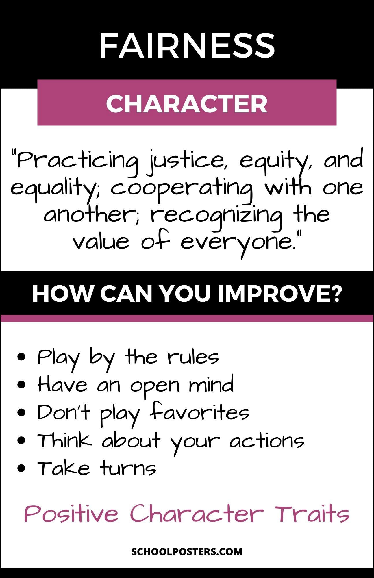 Fairness Character Trait Poster