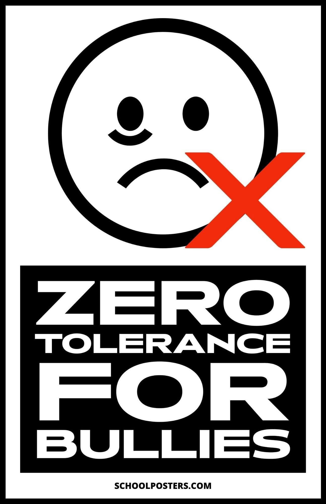 Zero Tolerance For Bullies Poster