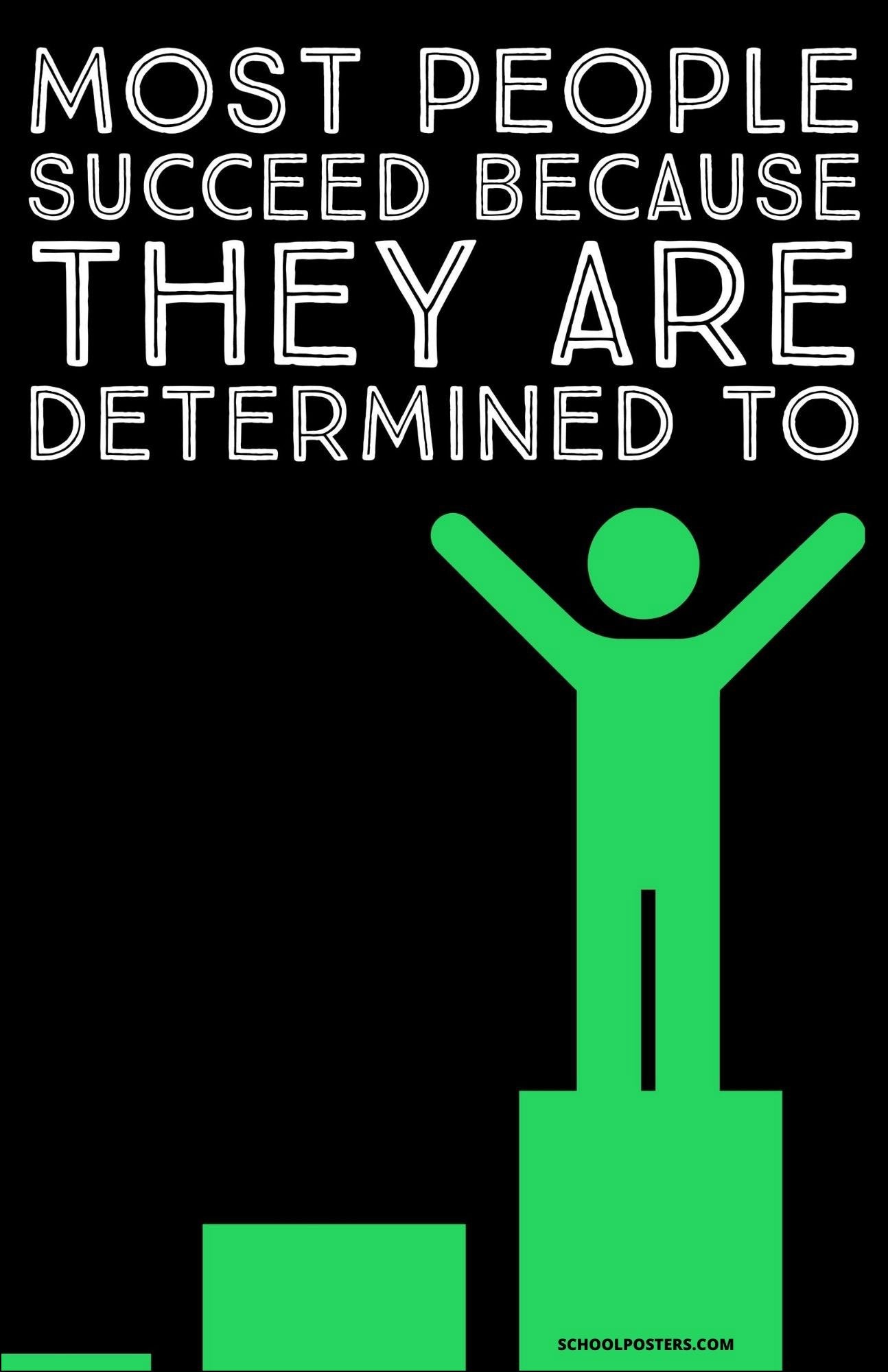 Most People Succeed Because They Are Determined To Poster