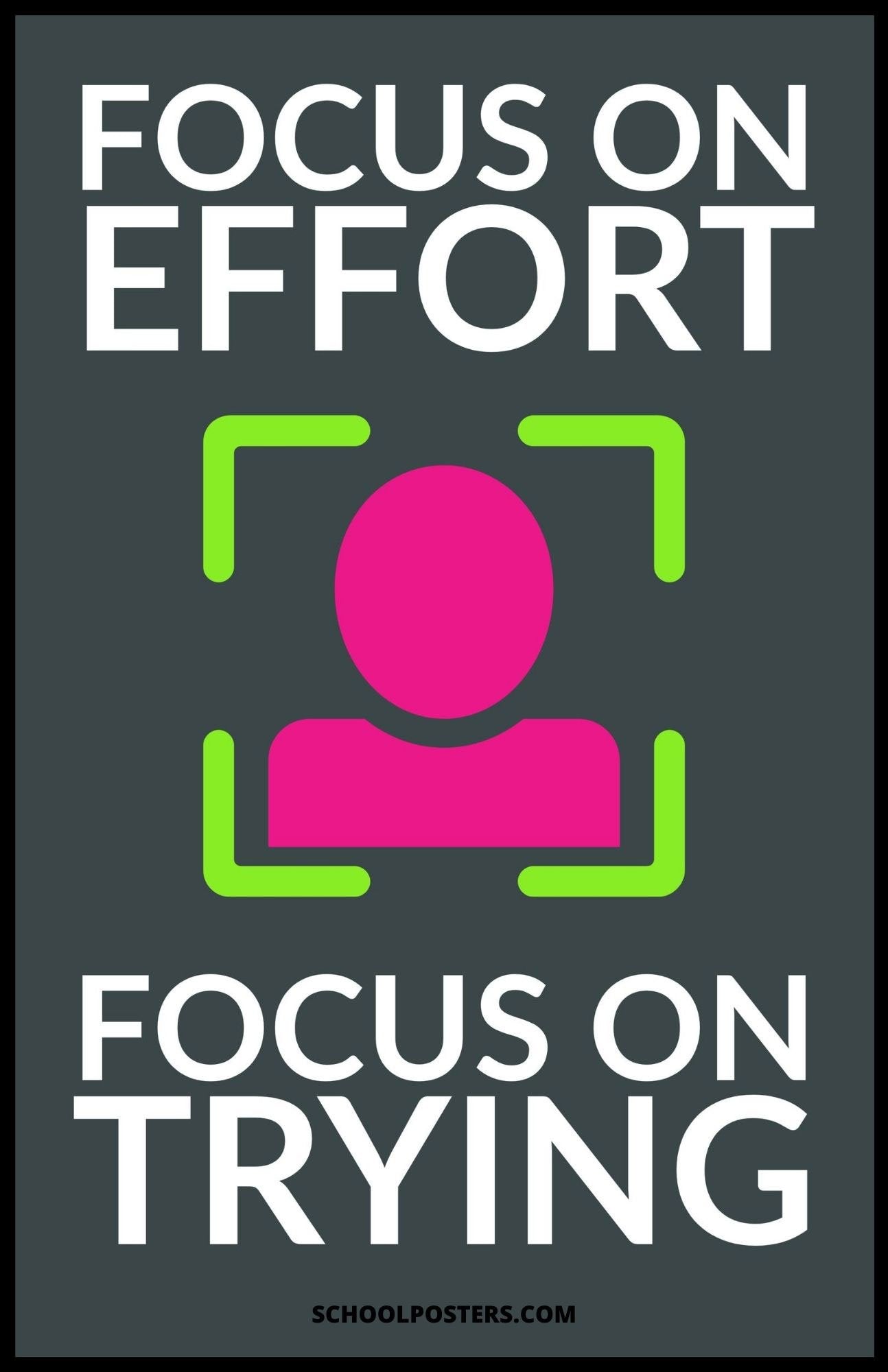 Focus On Effort Focus On Trying Poster