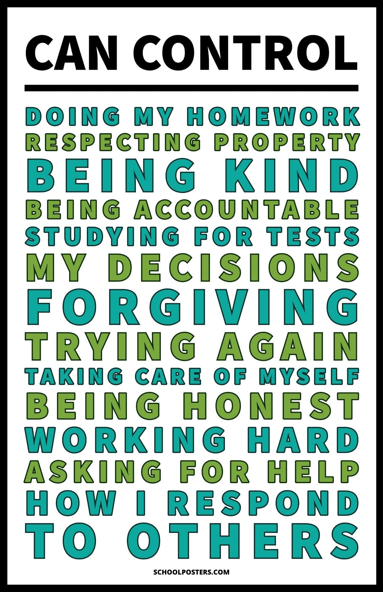 Controll Poster Can Control Poster – SchoolPosters.com LLC