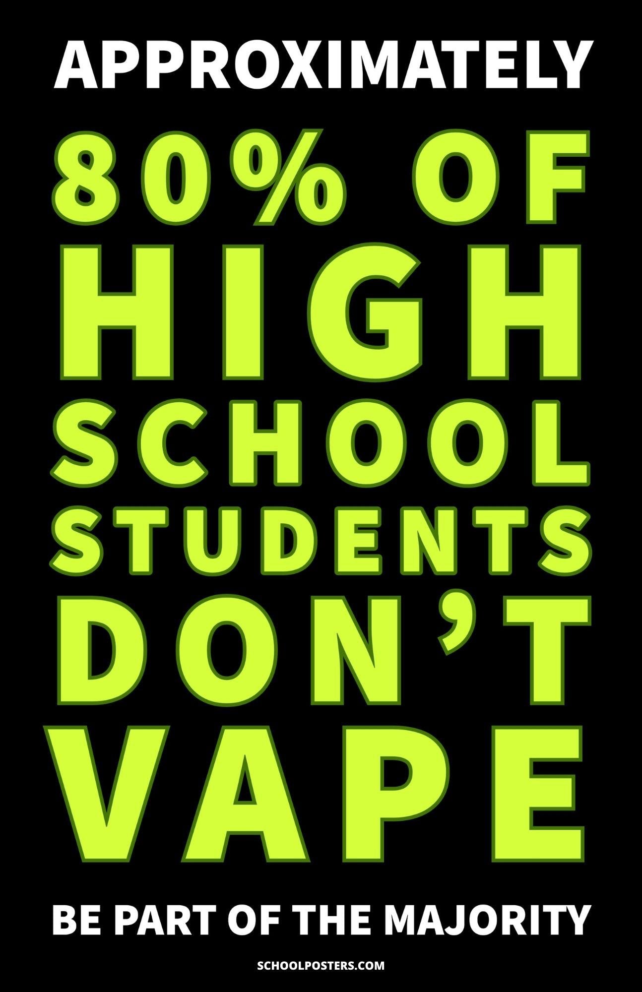80 Percent Of High School Students Do Not Vape Poster