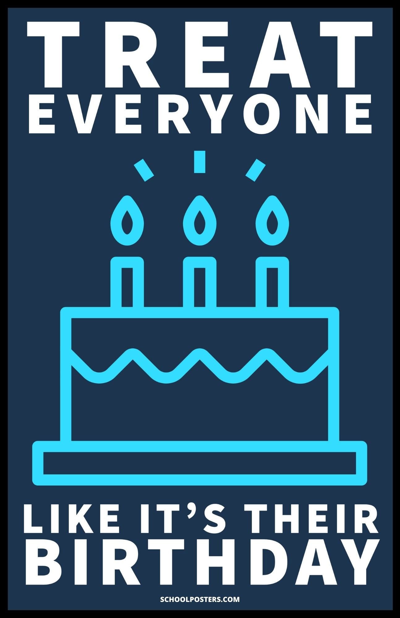 Treat Everyone Like It Is Their Birthday Poster