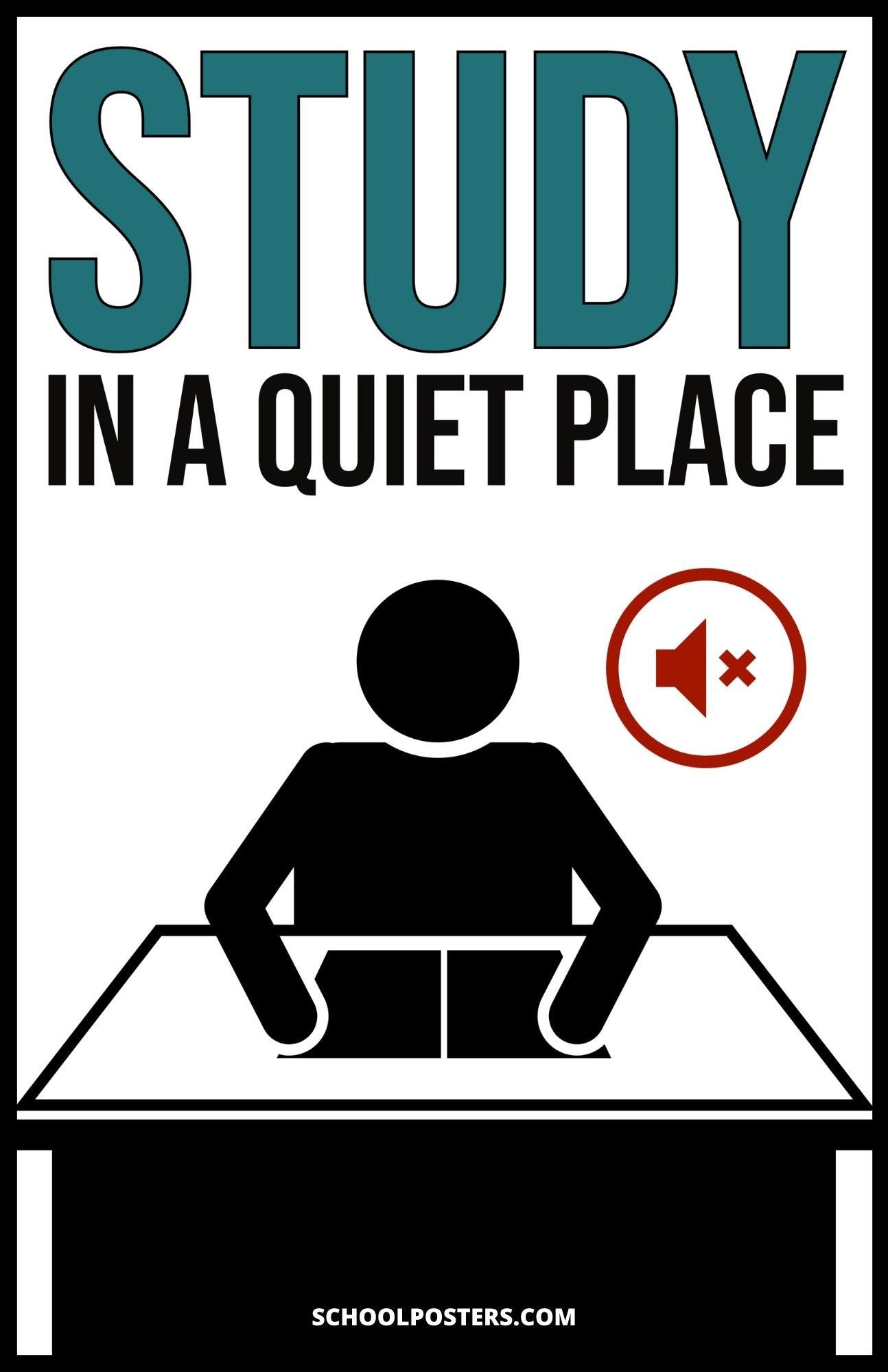 Quite Study Sign Quiet Study Area Sign