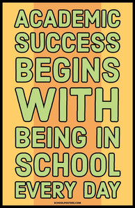 Academic Success Begins With Being In School Poster