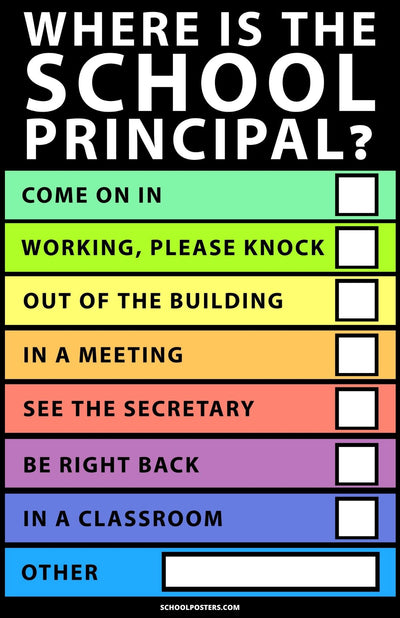 Where Is The School Principal? Poster (Dry Erase)