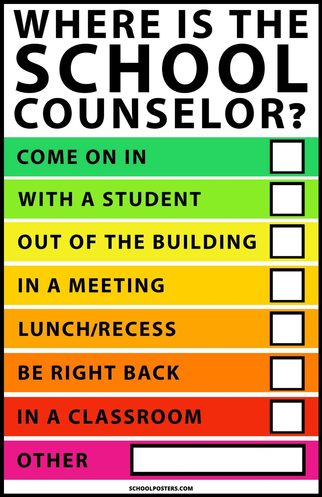 Where Is The School Counselor? Poster (Dry Erase)