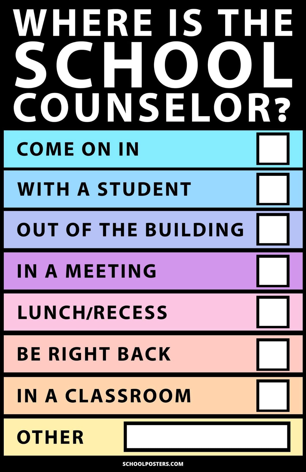Where Is The School Counselor? Poster (Dry Erase)