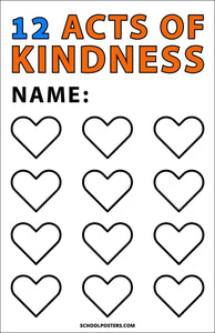 12 Acts Of Kindness (Dry Erase) Poster