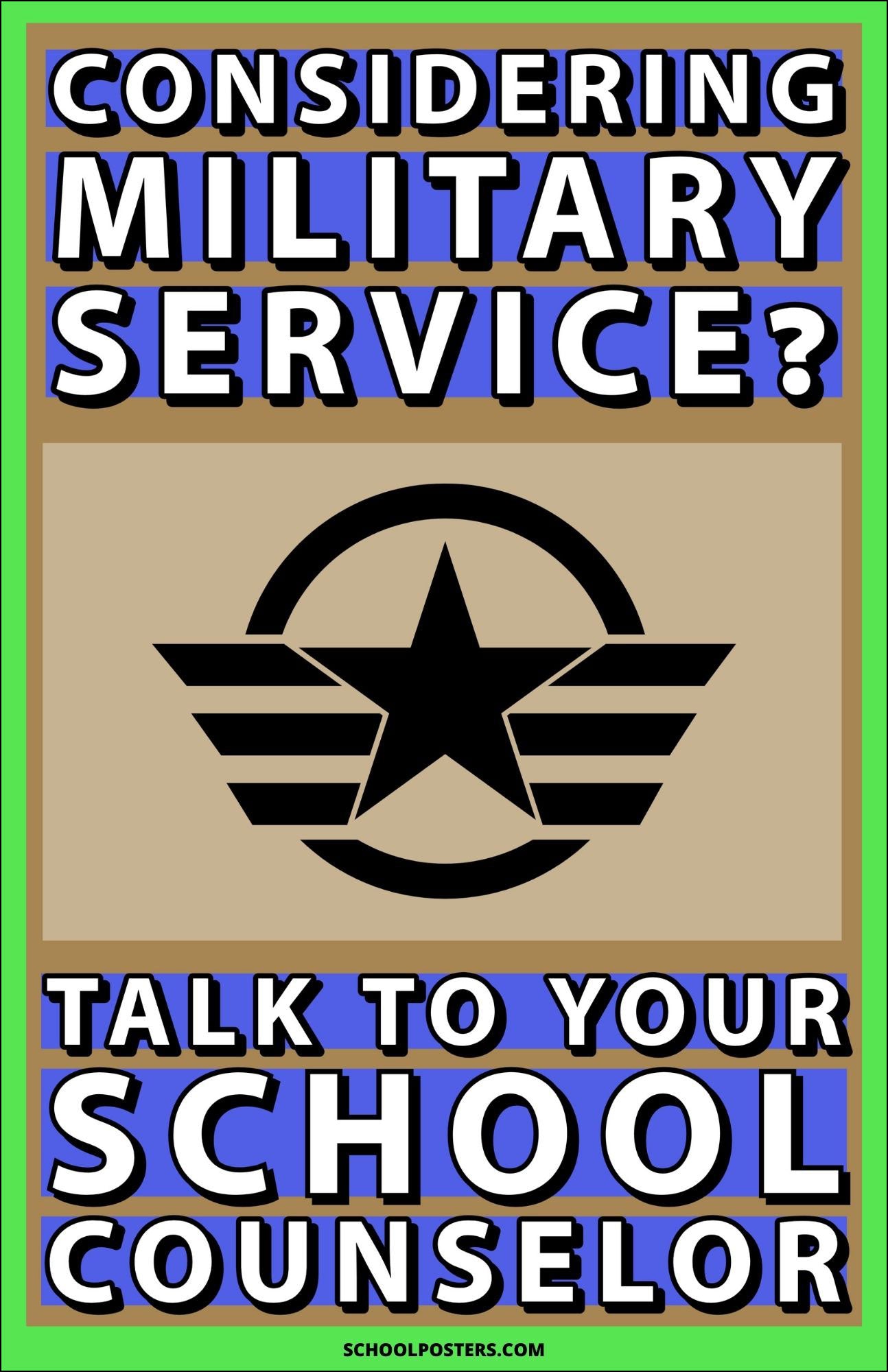 School Counselor Military Service Poster