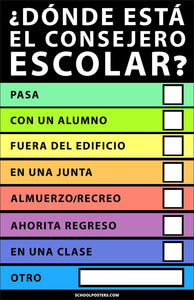 Spanish Where Is The School Counselor? Poster (Dry Erase)