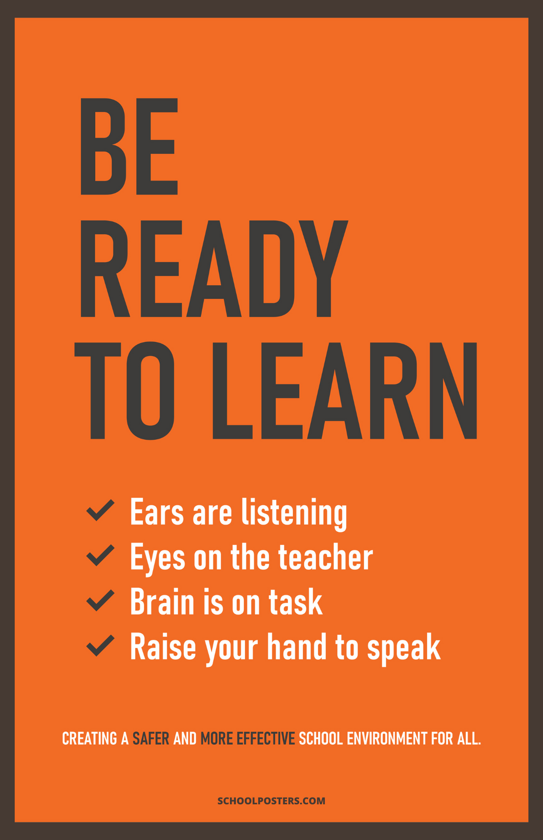 Be Ready To Learn PBIS Poster