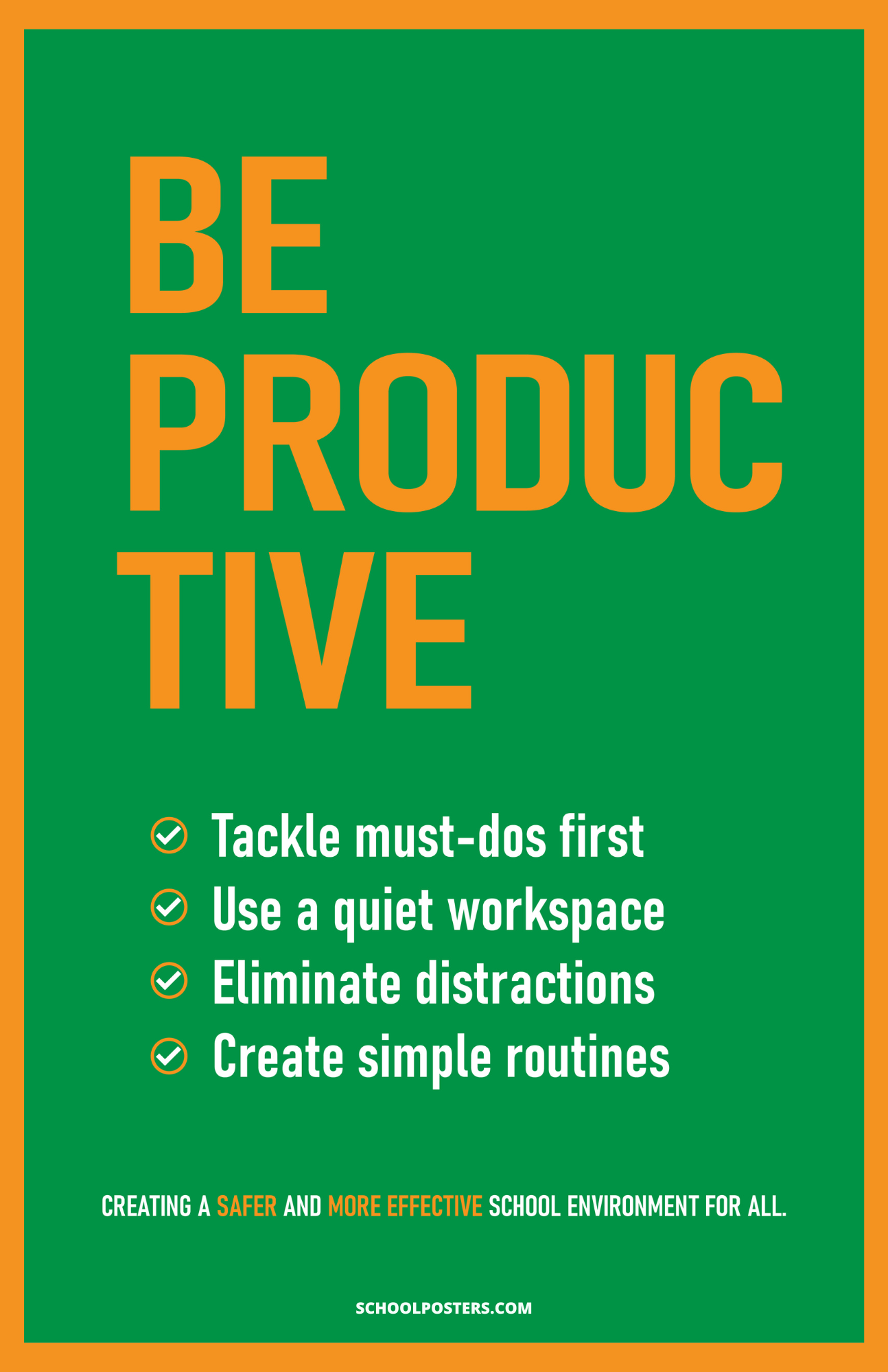 Be Productive PBIS Poster
