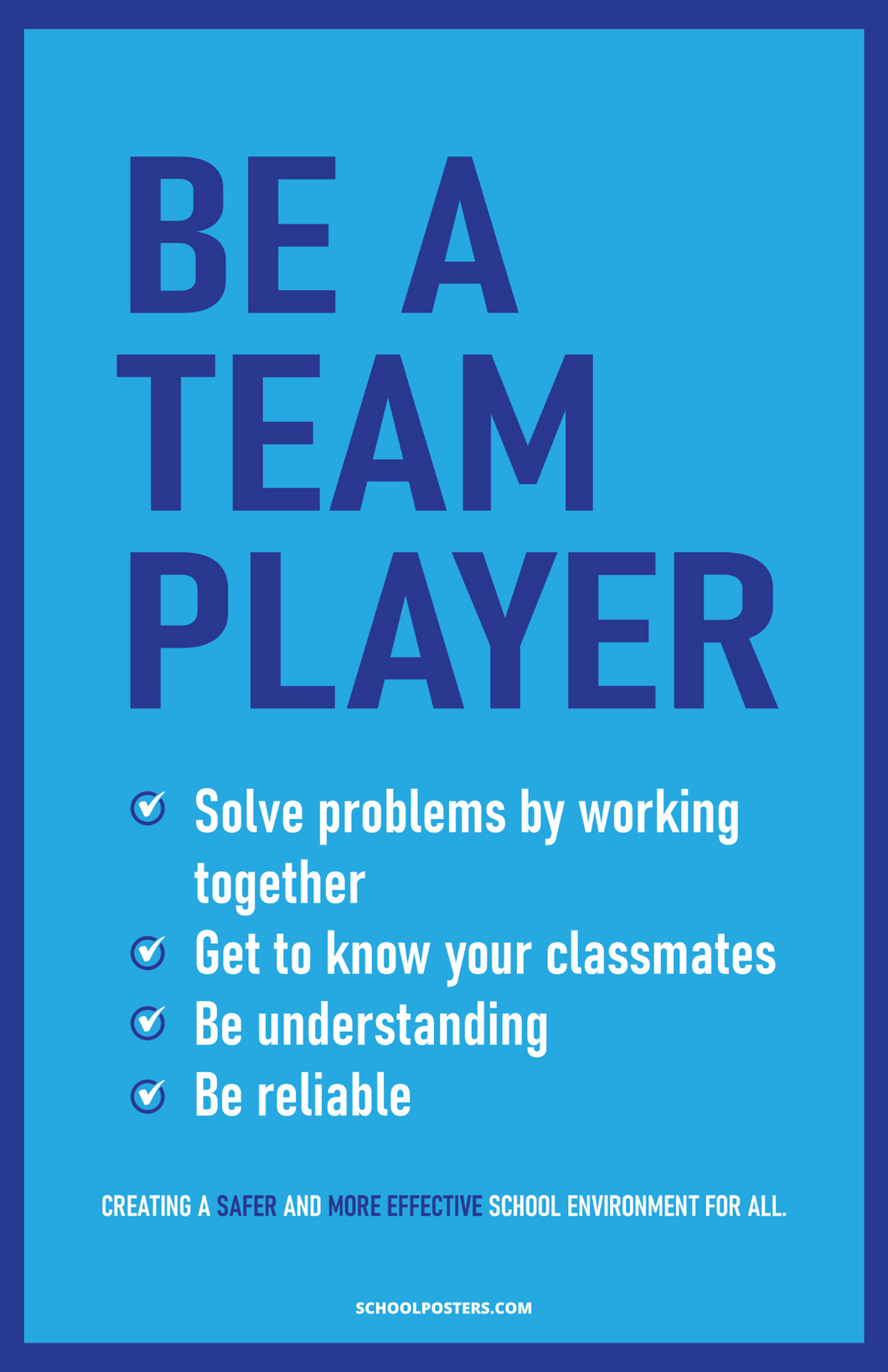 Be A Team Player PBIS Poster
