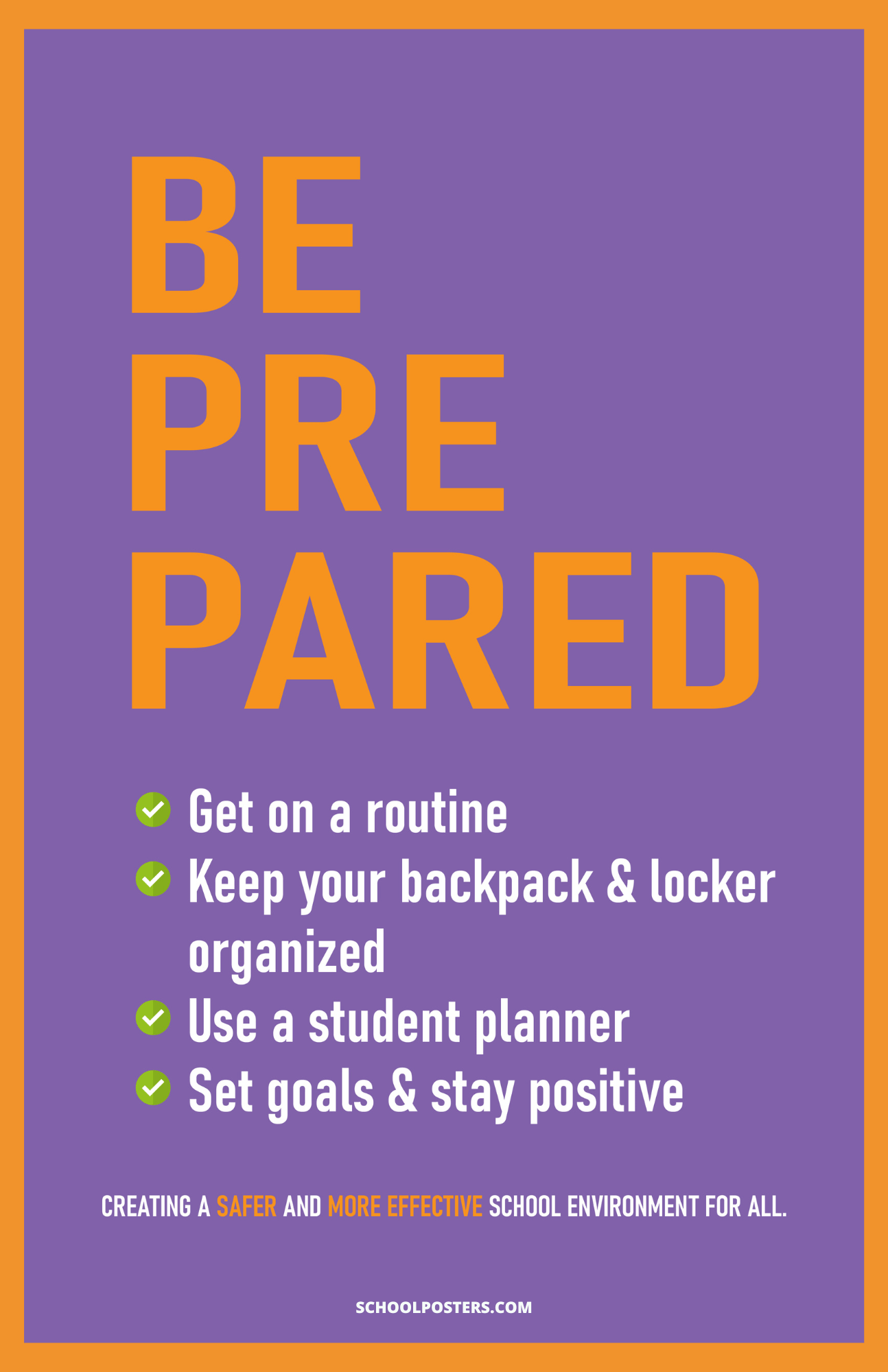 Be Prepared PBIS Poster