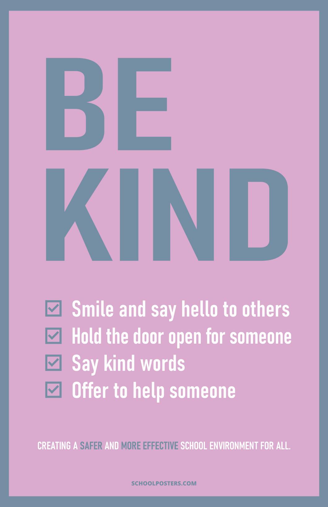 Be Kind PBIS Poster
