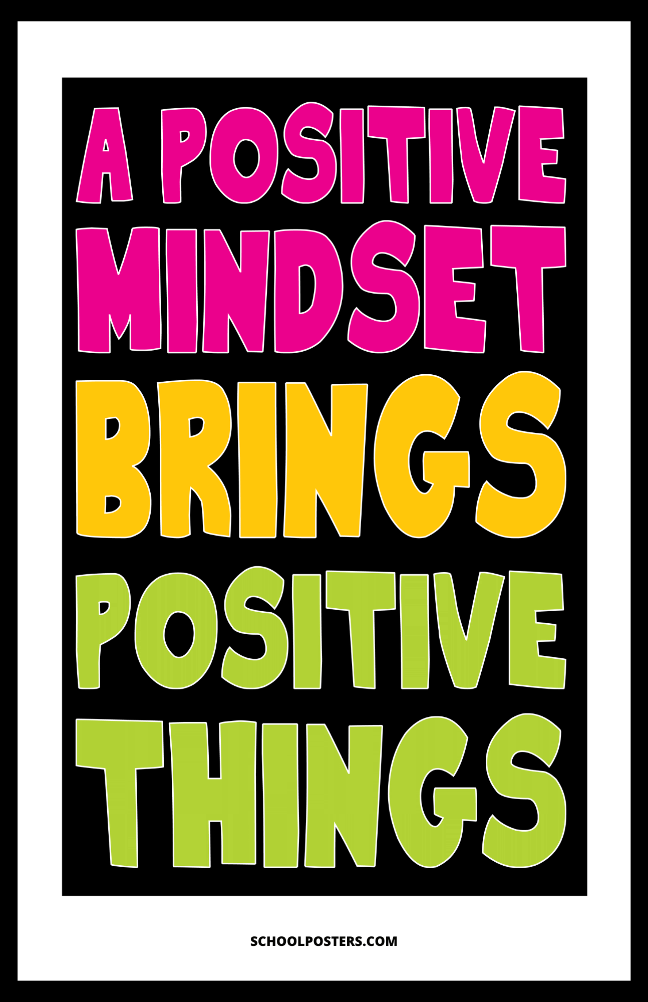 Positive Mindset Positive Things Poster