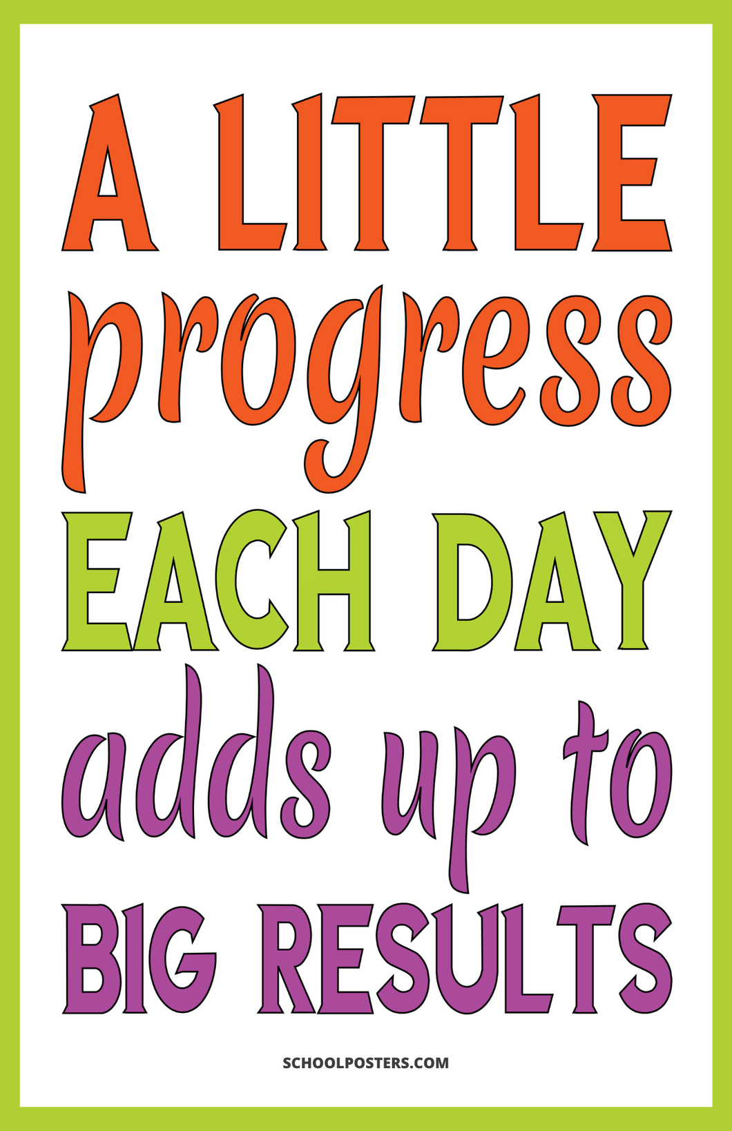 A Little Progress Each Day Big Results Poster