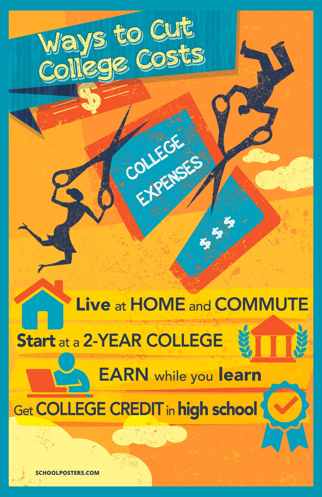 Ways to Cut College Costs Poster