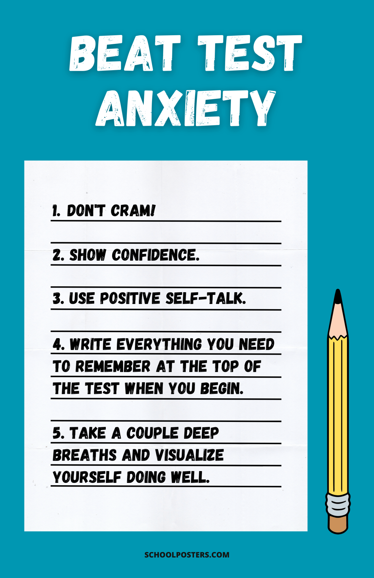 Beat Test Anxiety Poster