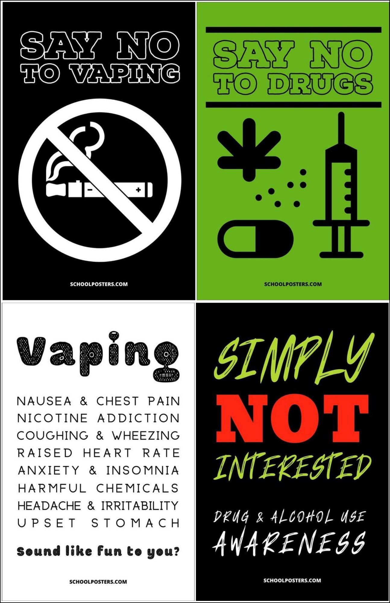 Drug u0026 Alcohol Awareness Poster Package (Set Of 8)