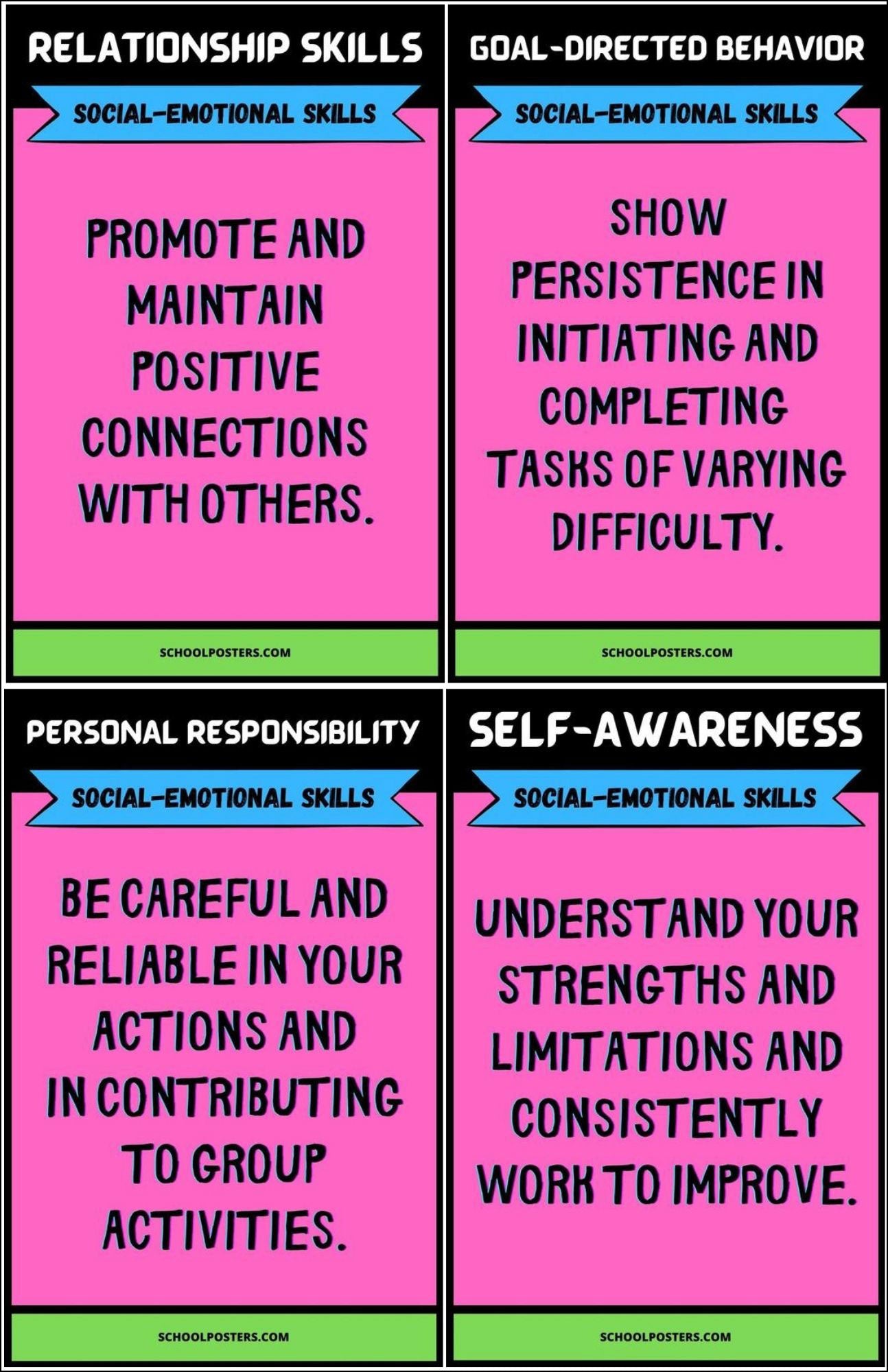 Social-Emotional Learning Skills Poster Package