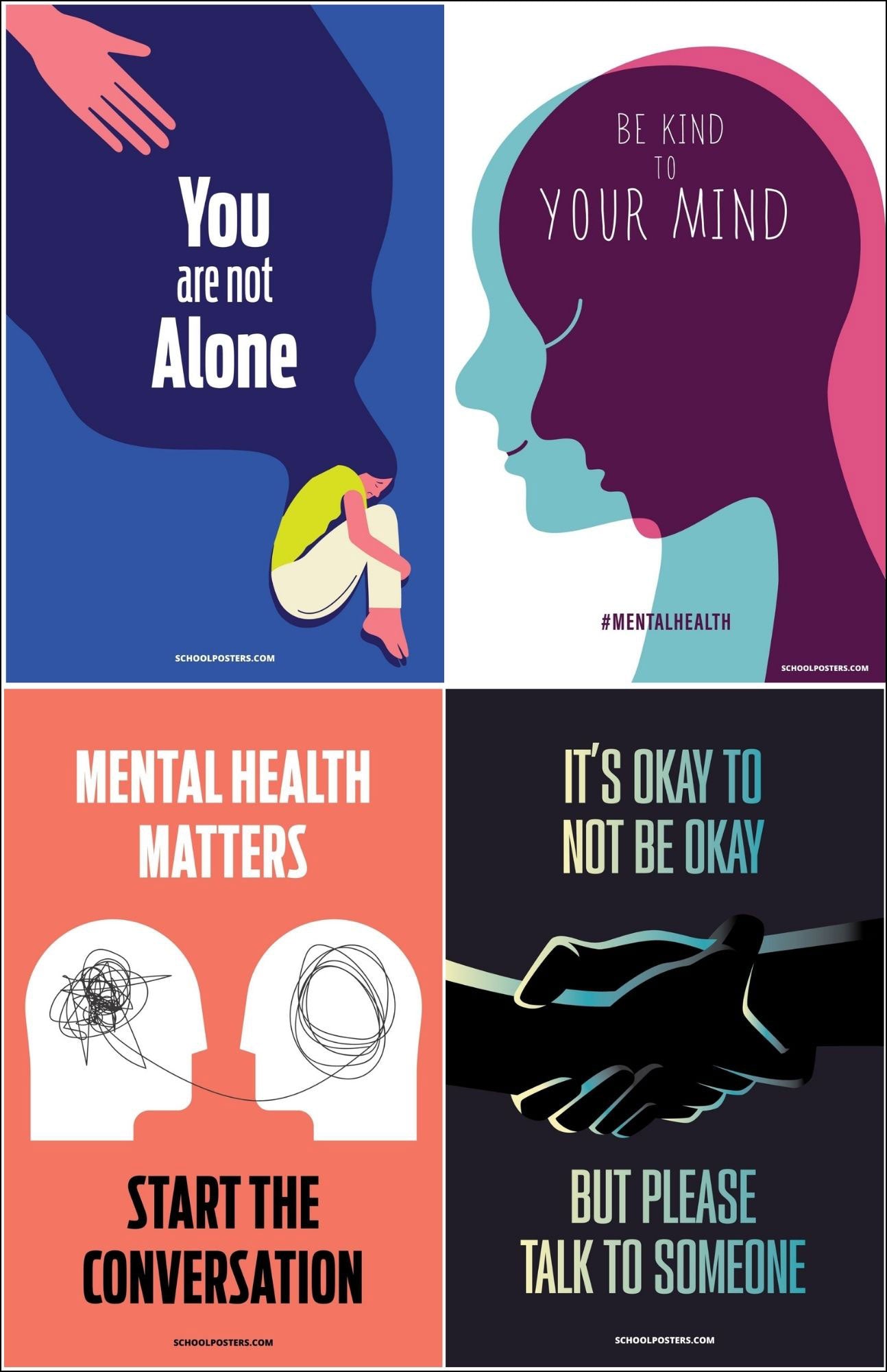 Mental Health & Wellness Poster Package (Set Of 12)