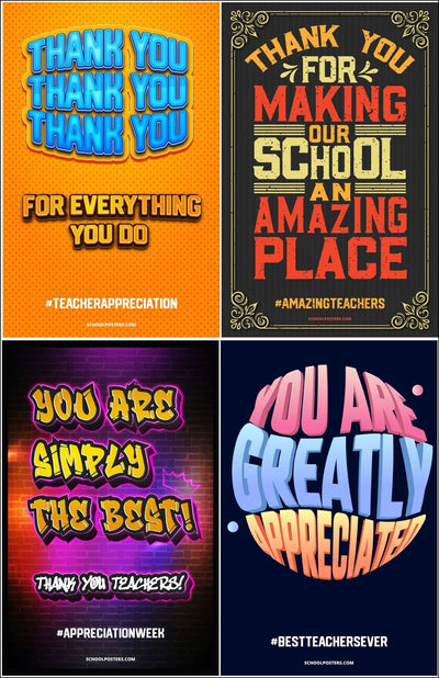 Teacher Appreciation Poster Package (Set Of 12)