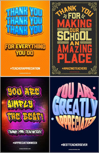 Teacher Appreciation Poster Package (Set Of 12)