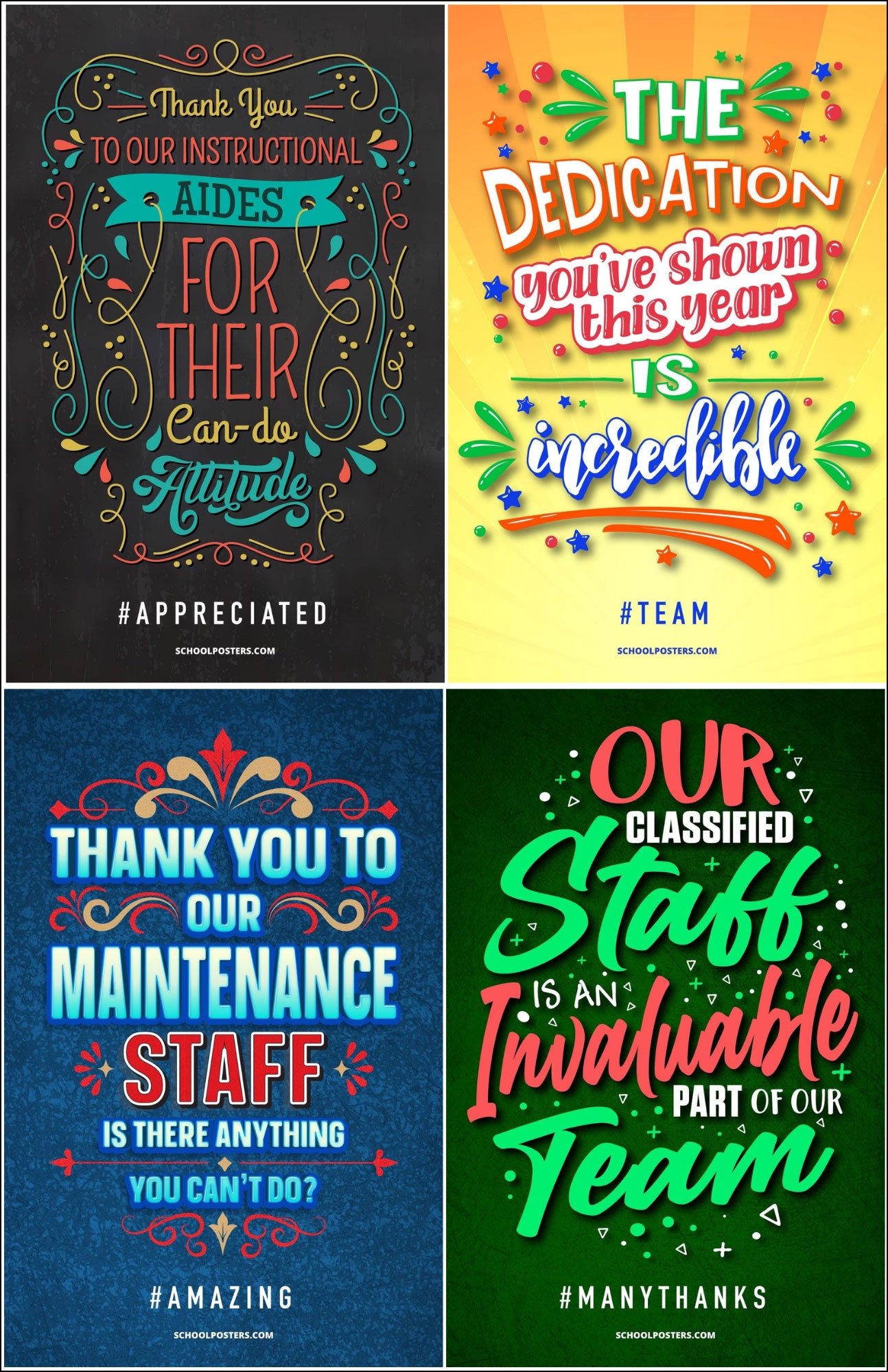 Classified Staff Appreciation Poster Package (Set Of 17)