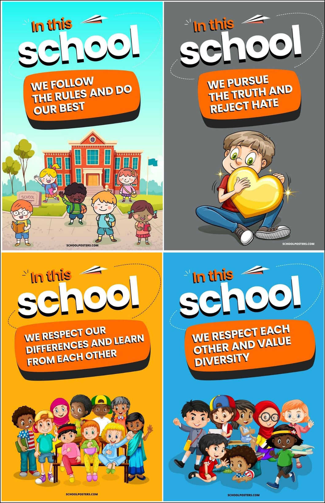In This Elementary School Poster Package (Set of 9)