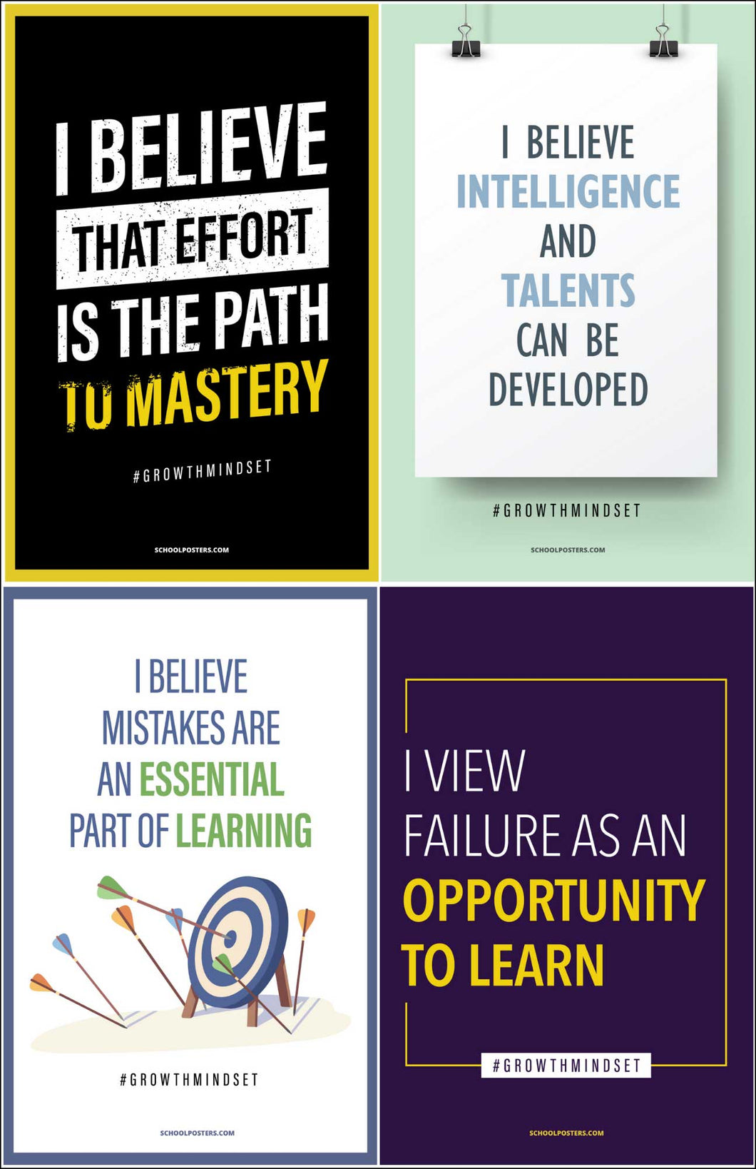 Growth Mindset Poster Package (Set Of 5)