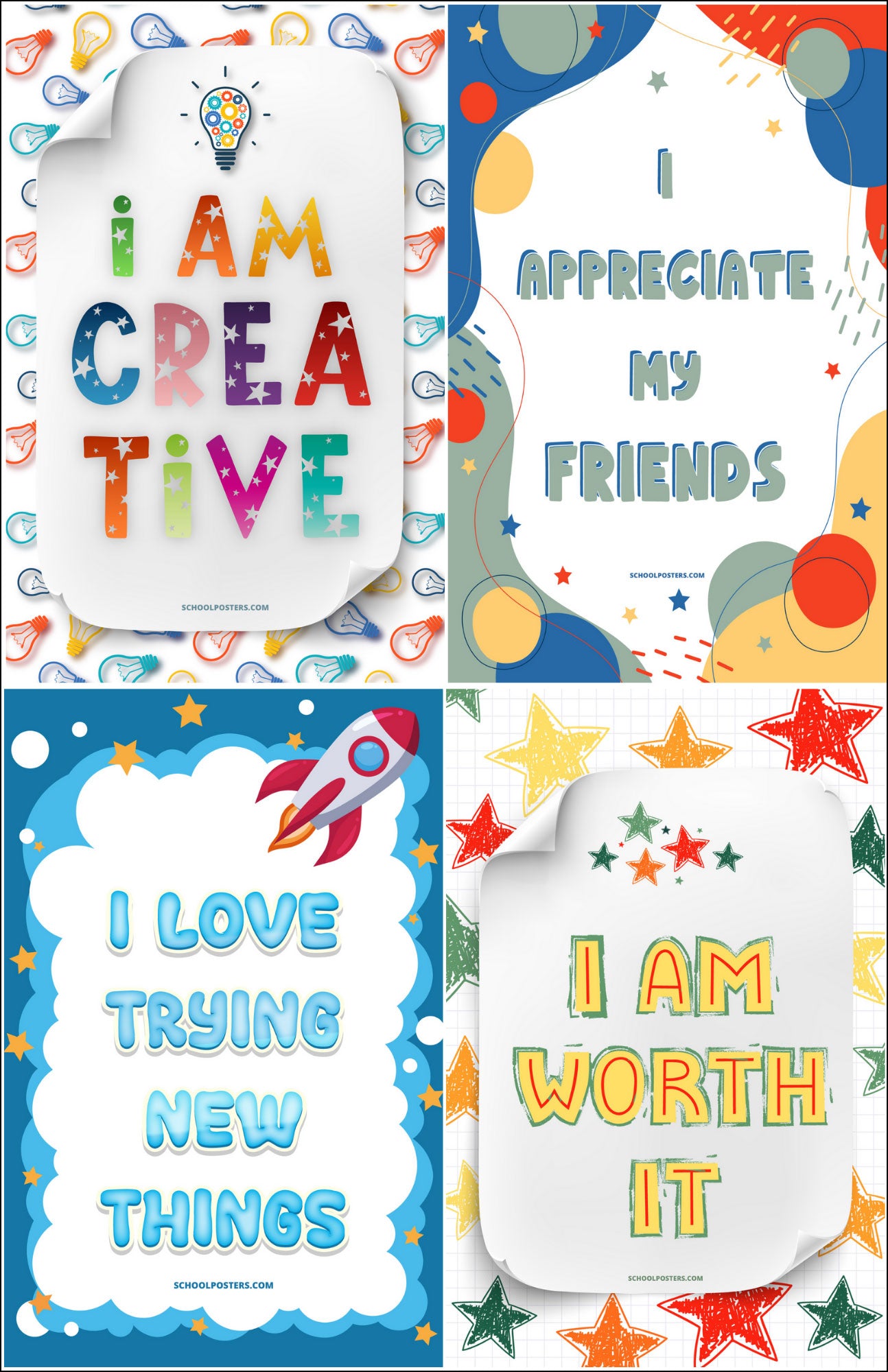 Elementary Affirmations Poster Package (Set Of 12)