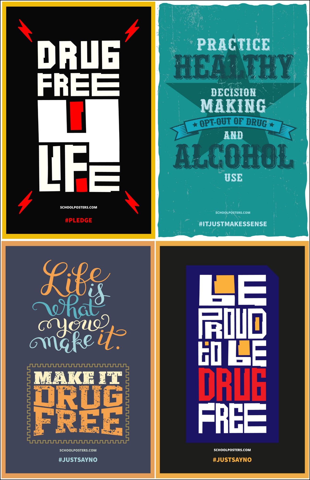Substance Abuse Awareness Poster Package (Set Of 9)