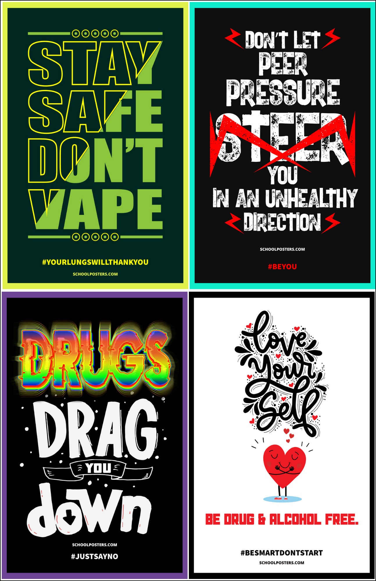 Substance Abuse Awareness Poster Package (Set Of 9)
