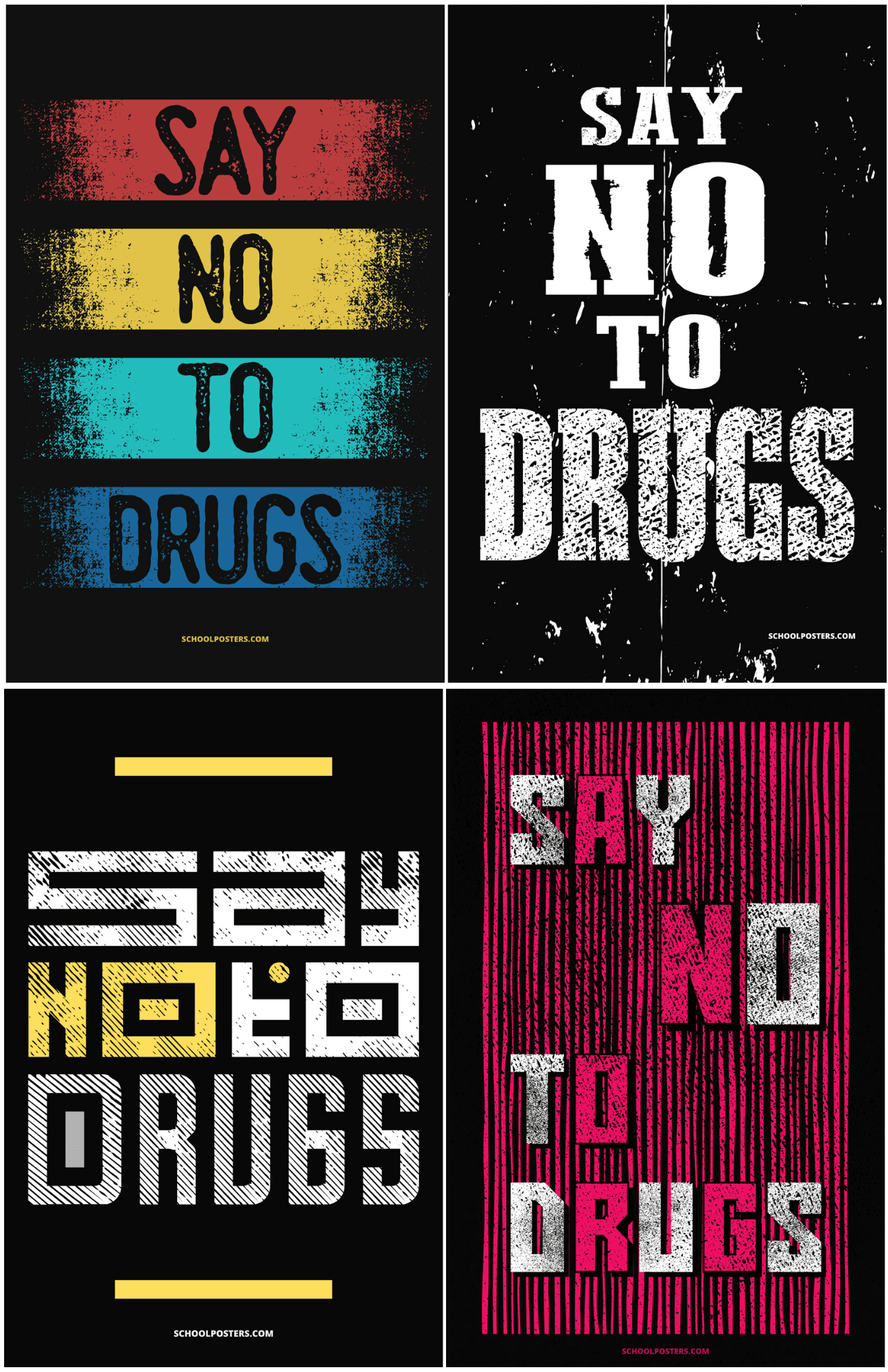 Say No To Drugs Poster Package (Set Of 9)