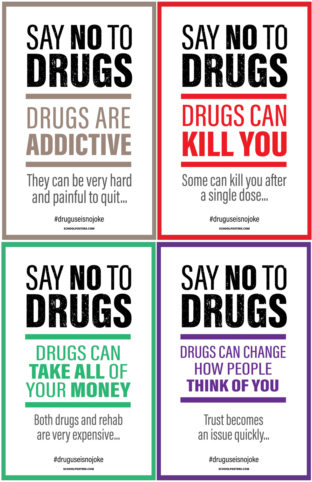 say no to drugs and alcohol posters